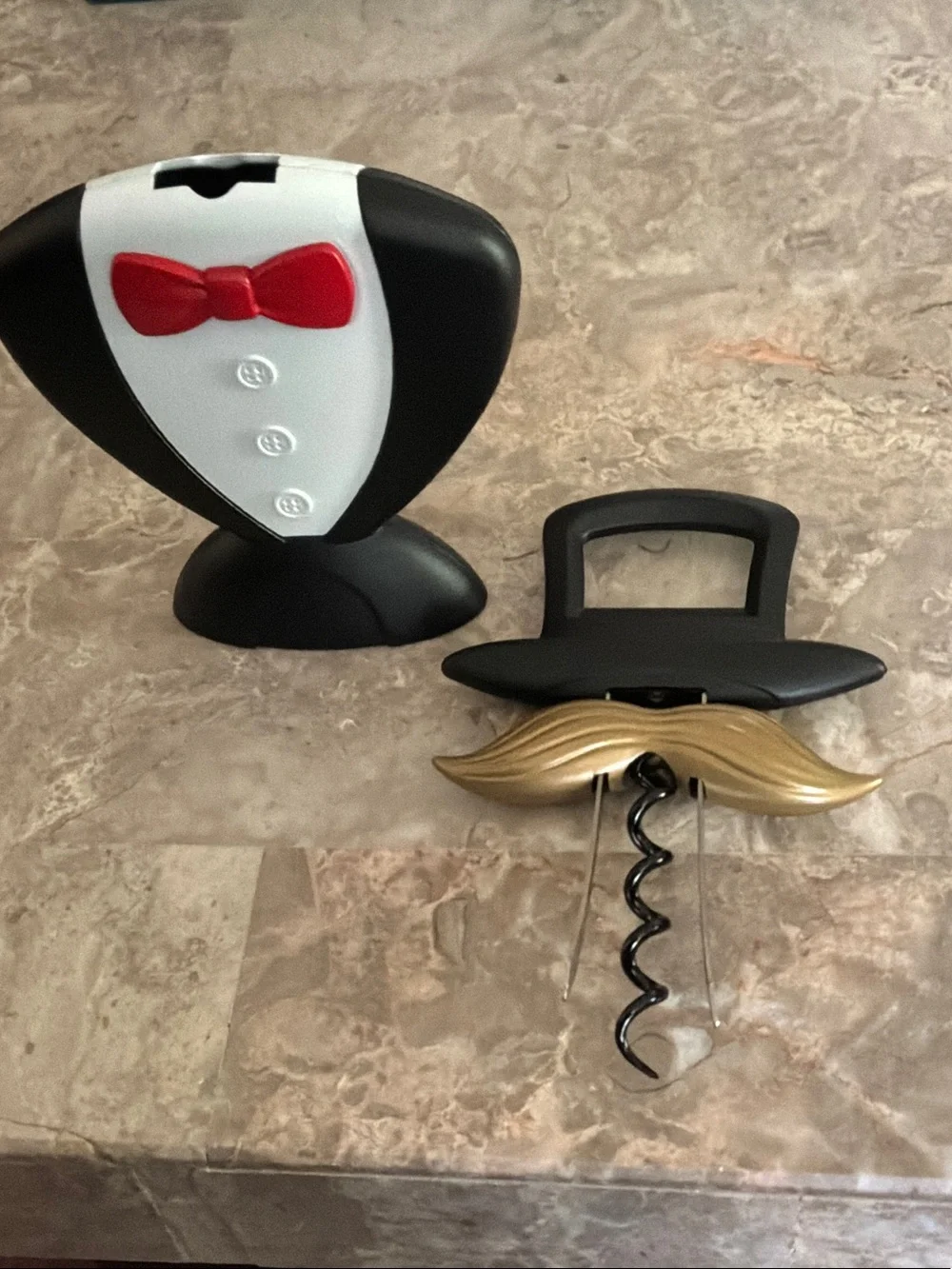 Mustache Gentleman Bottle Opener in Black, White, Red and Gold